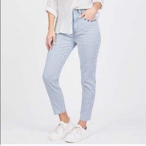 Juicy Couture Ticking Striped Girlfriend Jeans